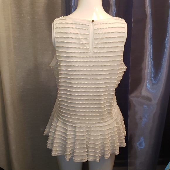Jenner Lopez white beaded peblum top - Picture 3 of 8